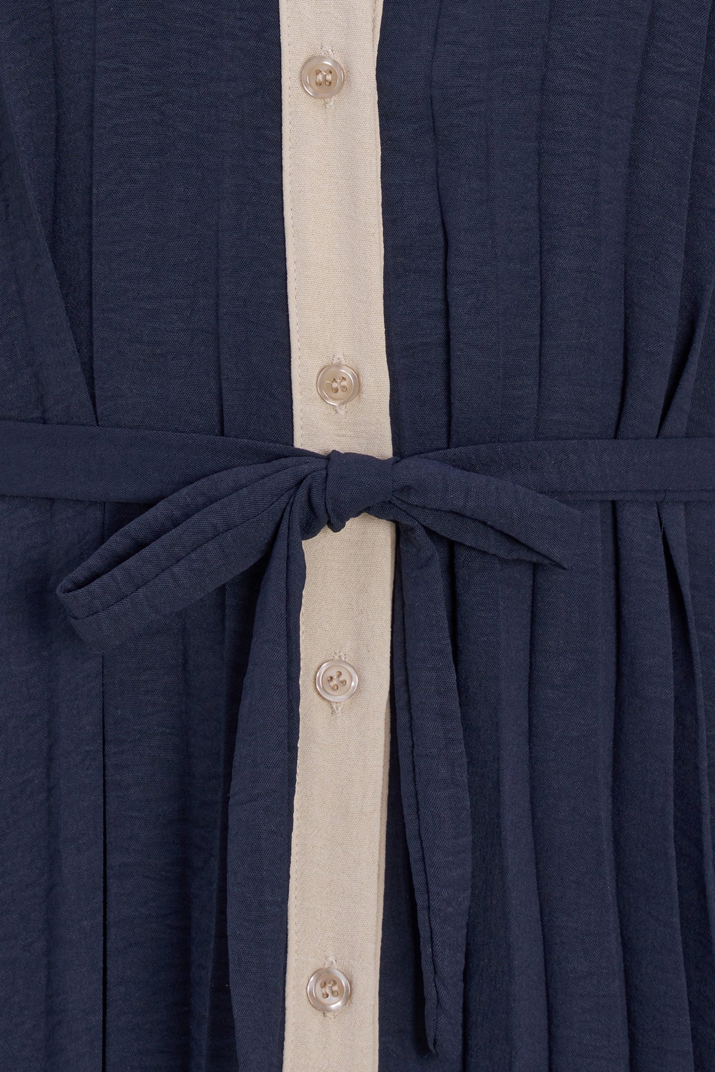 Women's Color-Block Pleated Shirt Dress