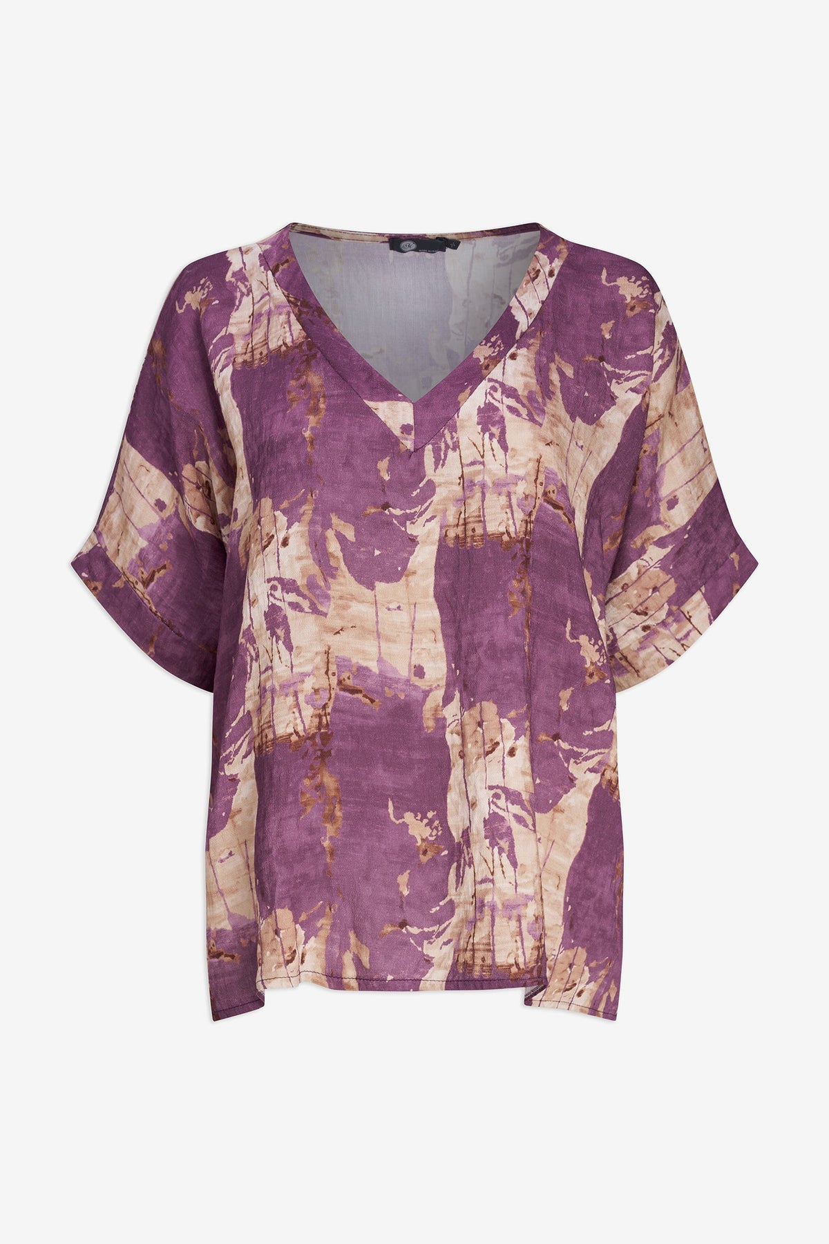 Women's Printed Oversized V-Neck Tunic