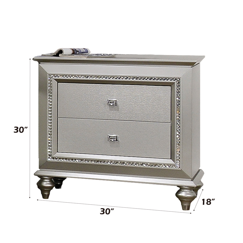 Muskan Glam LED Nightstand - Champagne