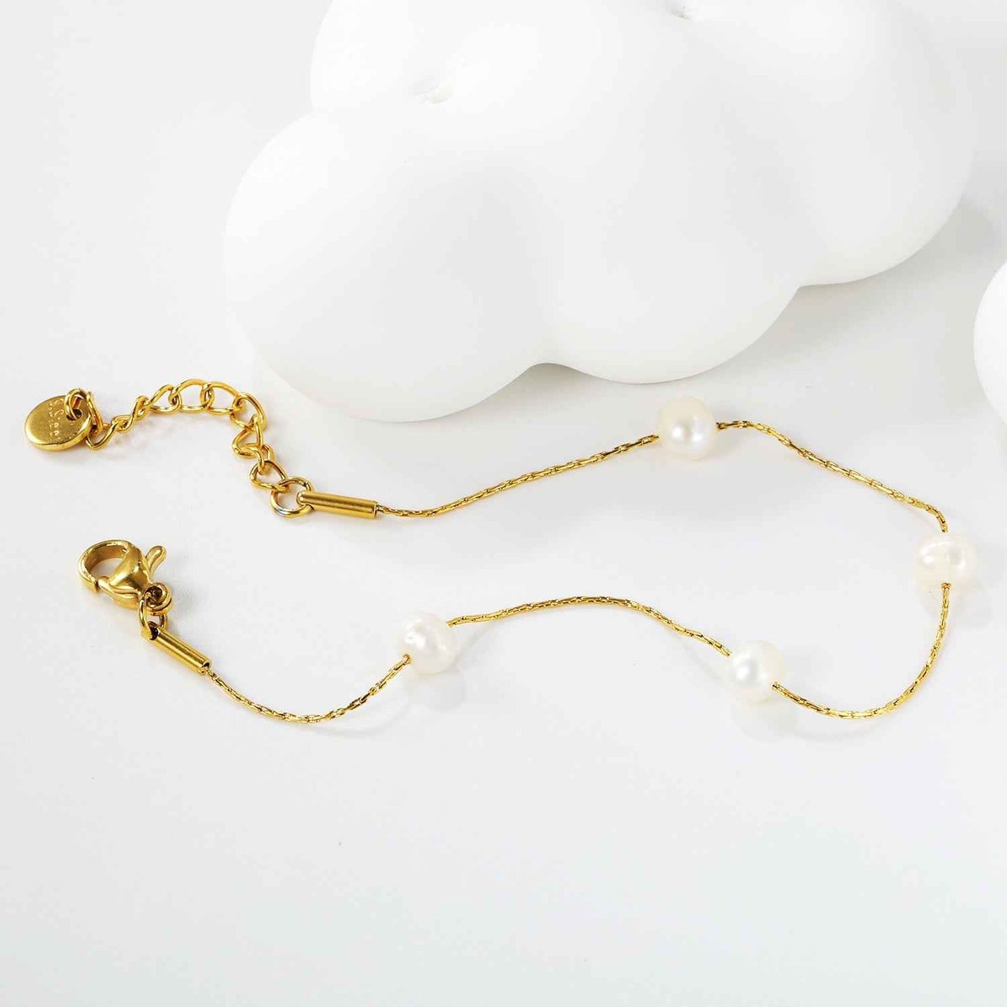Golden Freshwater Pearl Bracelet Set