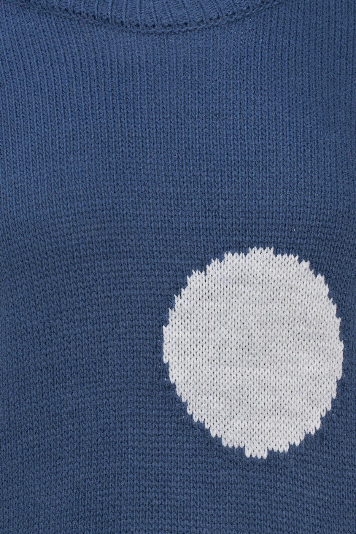 Women's Knit Polka-Dot Color-Block Crew-Neck Sweater with Long Sleeves
