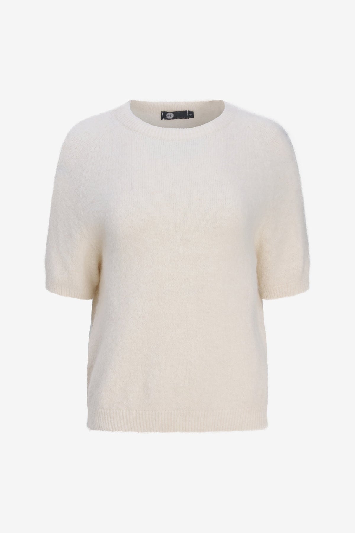 Women's Soft Brushed-Knit Crew-Neck Sweater with Elbow-Length Sleeves