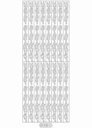 Deco Stickers - Vertical Happy Birthday
