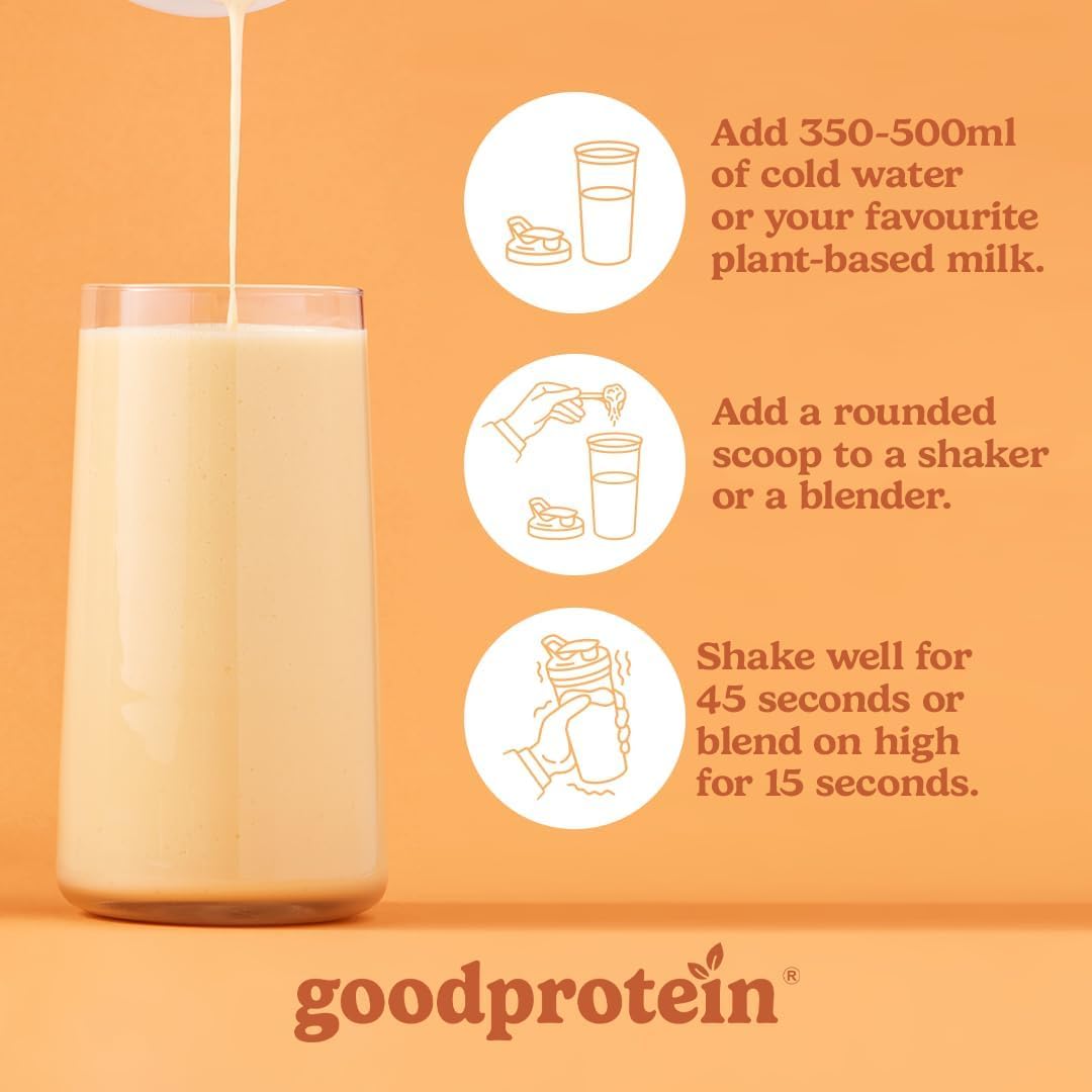 Good Protein Vegan Plant-based Protein Powder 100% Natural, Non-GMO, Dairy-free, Gluten-free, Soy-free, No Added Sugar and Nothing Artificial. Salted Caramel All-in-One Shake 440 grams ๐ All In One Marketplace Canada