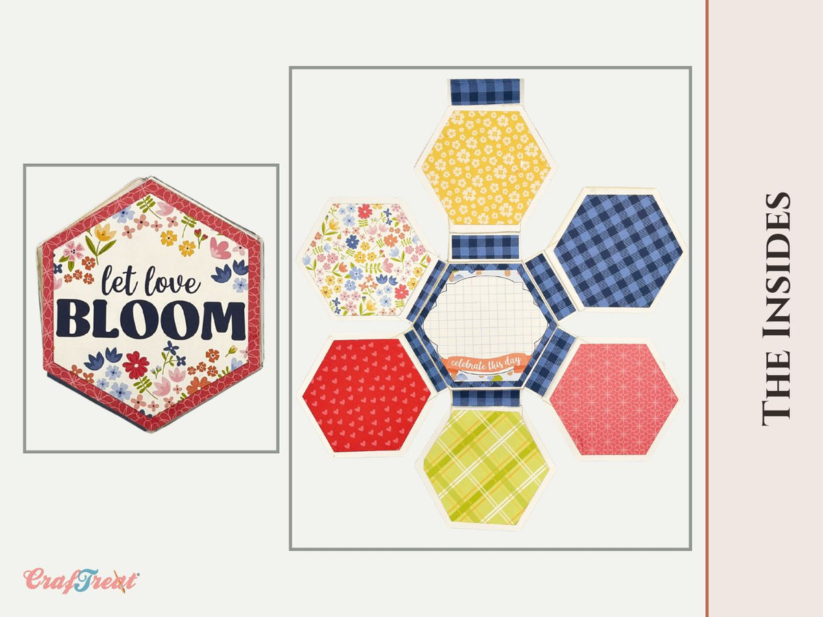 Craftreat Scrapbook Blank Quick Folio - Hexagon Fold Out