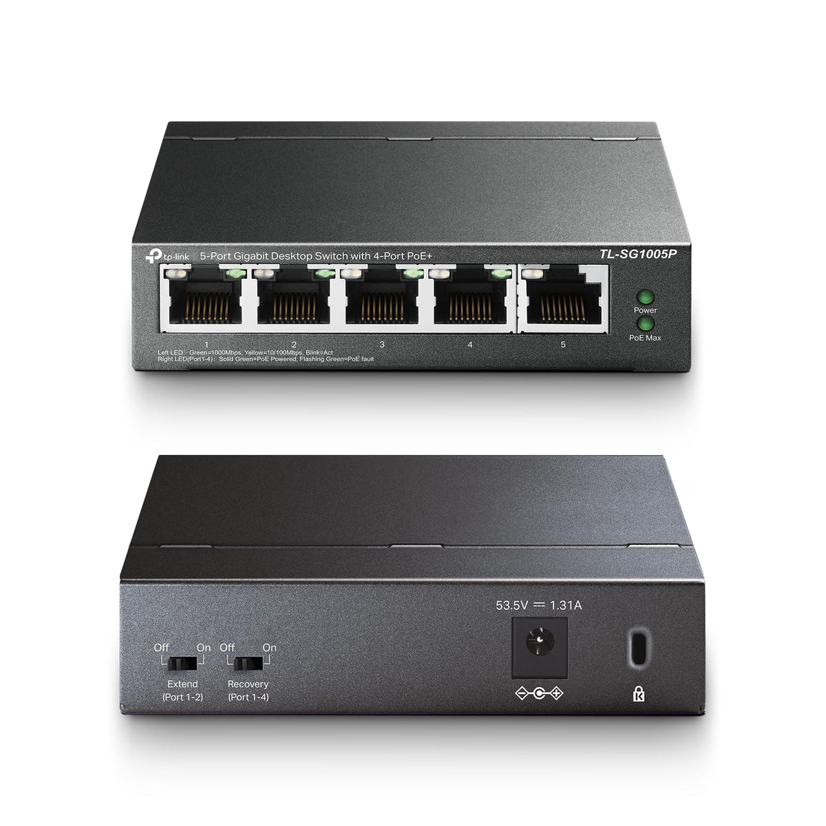 TP-Link 5โPort Gigabit PoE Switch, 4 PoE+ Ports @65W, Fanless, Black (TL-SG1005P) ๐ All In One Marketplace Canada