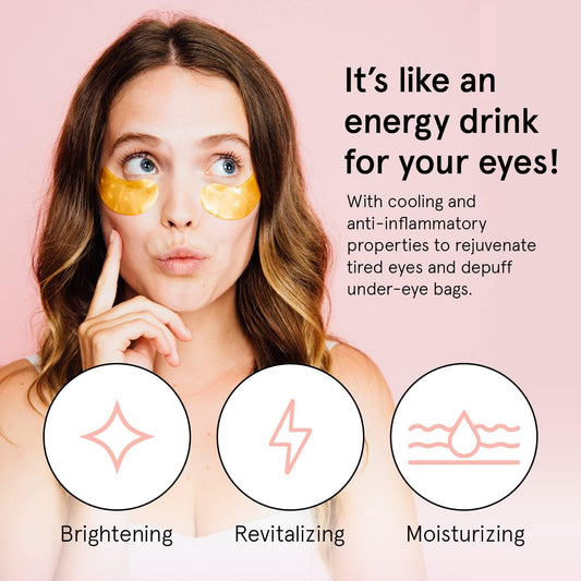 grace & stella Award Winning Under Eye Mask - Travel Essentials - Birthday Gifts for Women - Gel Eye Patches for Dark Circles, Puffy Eyes, Wrinkles, Undereye Bags - Vegan - Self Care (48 Pairs, Gold) 🍁 All In One Marketplace Canada
