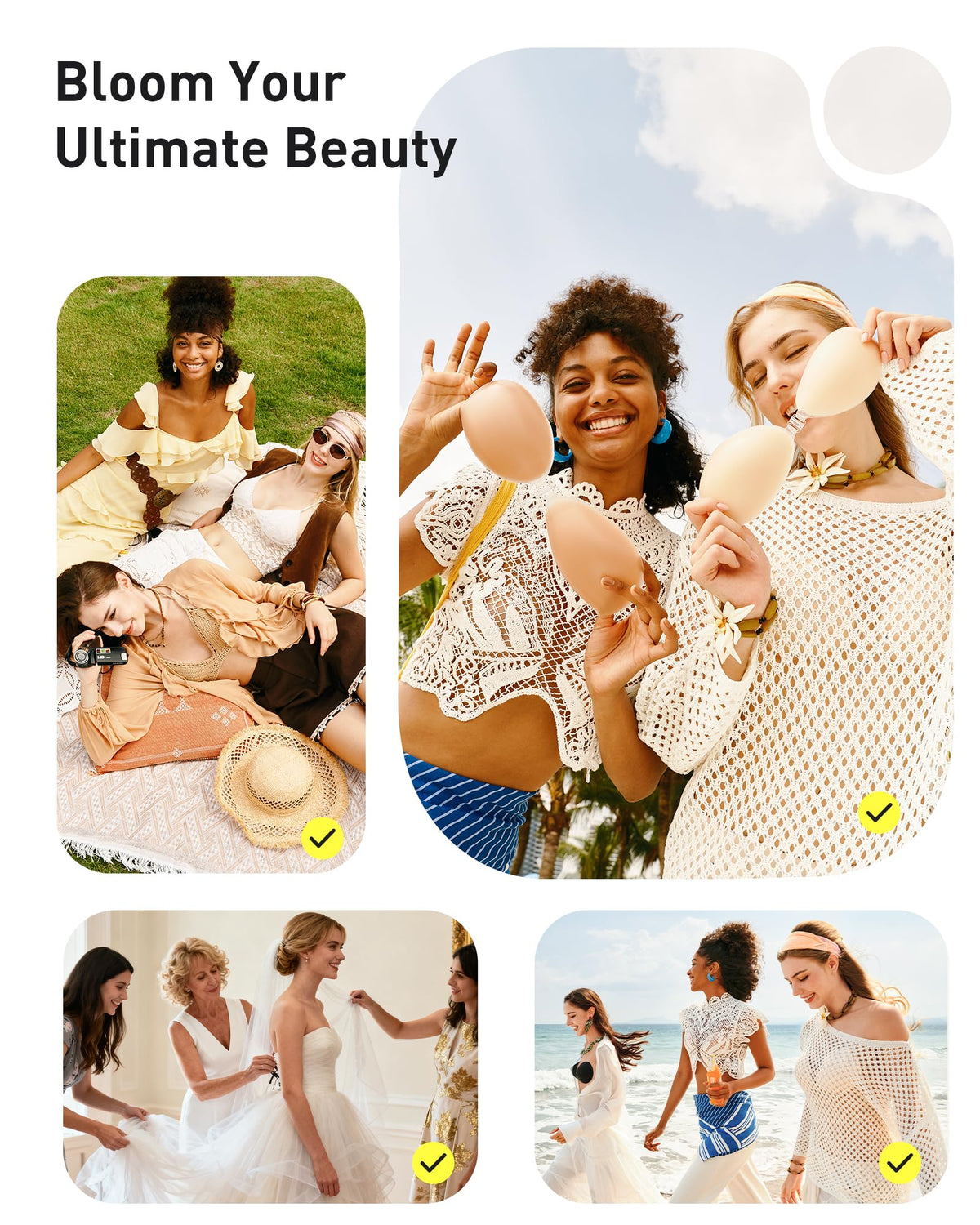 Niidor Adhesive Bra Strapless Sticky Invisible Push up Silicone Bra for Backless Dress with Nipple Covers Nude (C Cup) 🍁 All In One Marketplace Canada