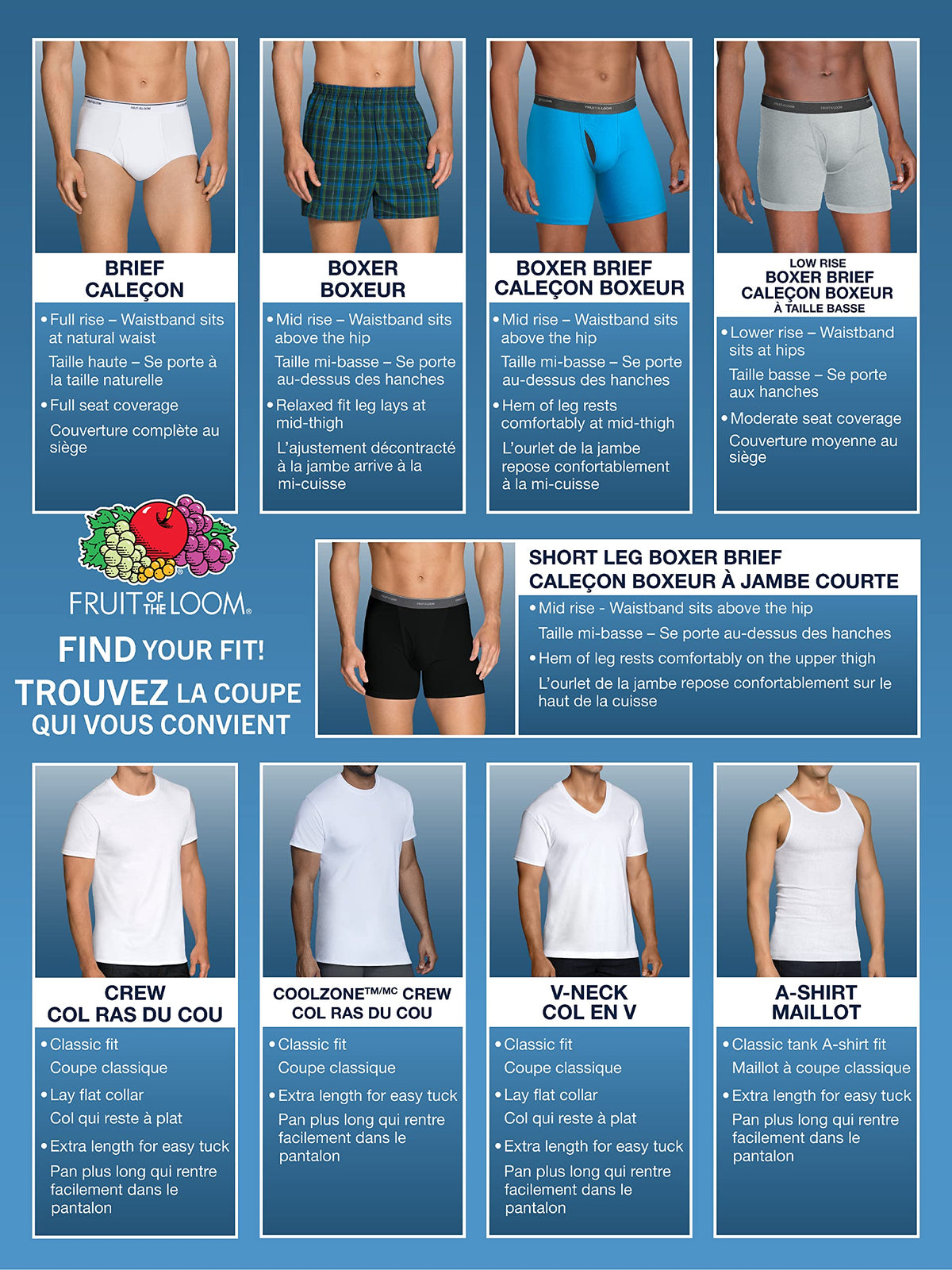 Fruit of the Loom mens Comfort Casual Boxer Shorts, Blues, X-Large US 🍁 All In One Marketplace Canada