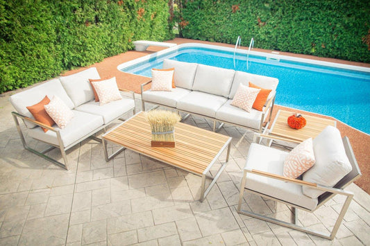 Acacia Stainless Steel Club Chair with Sunbrella® Cushions - AURABAGS SHOP