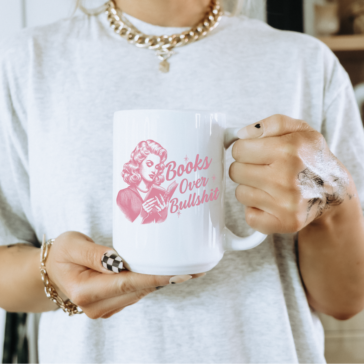 Books Over Bullshit Ceramic Mug | Bookish