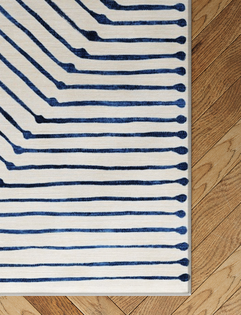 Teppich Calator Blau & Elfenbein