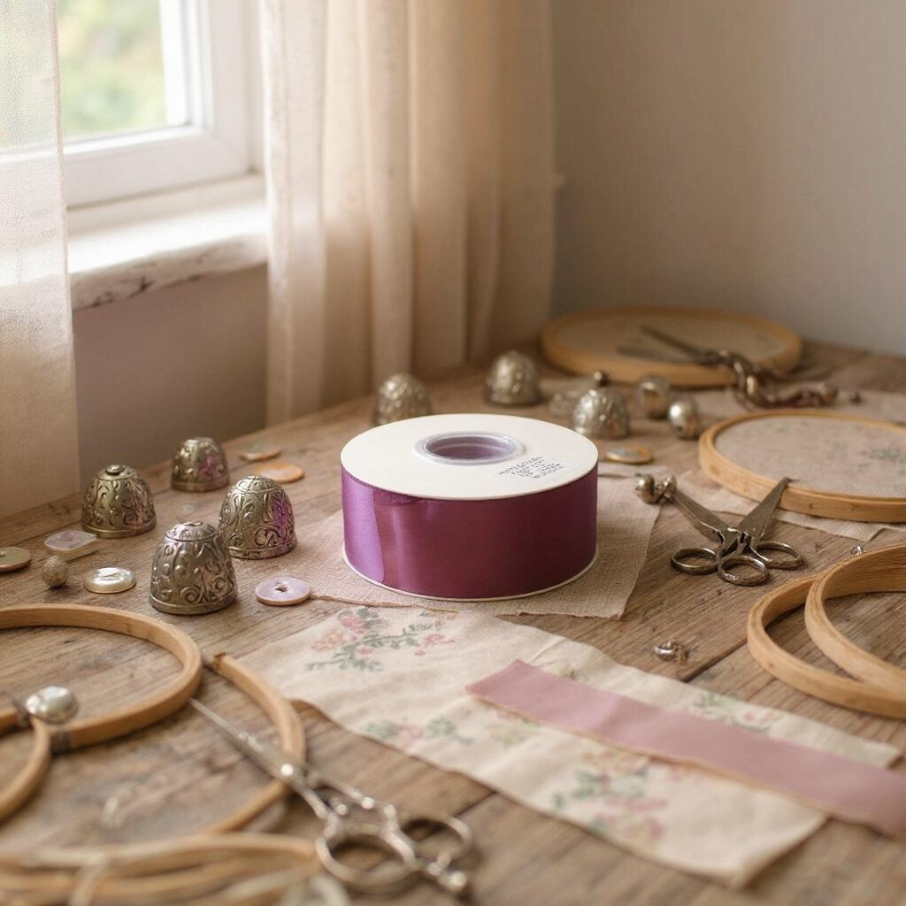 Satin Ribbon Double Face- Smoky Lavender #174- 3.8 cm Wide