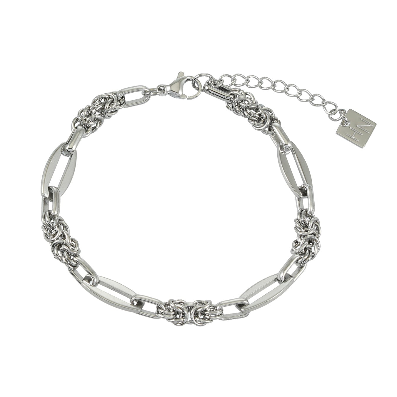 SORRENTO Silver (White Gold): Mixed Link Chain Bracelet