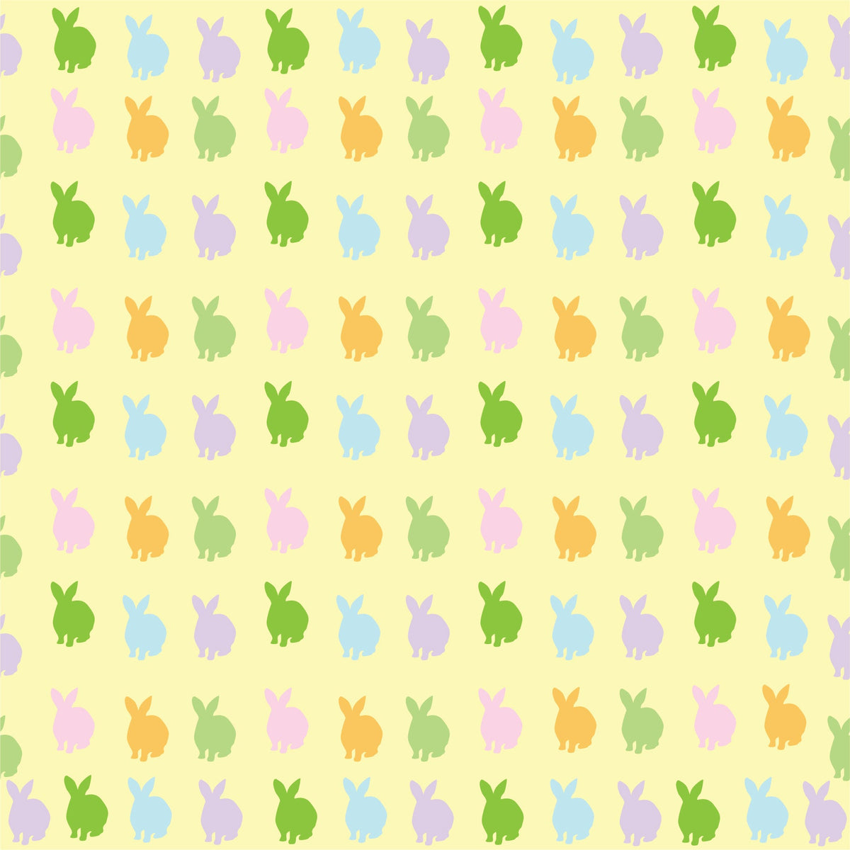 Easter Colorful Rabbits Adhesive Vinyl