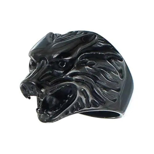GoSteel Mens Wolf Ring