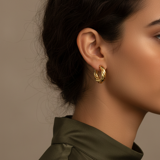 Twisted Gold Hoops