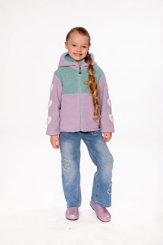 Reversible Mid-Season Jacket Pale Blue-Grey And Mauve
