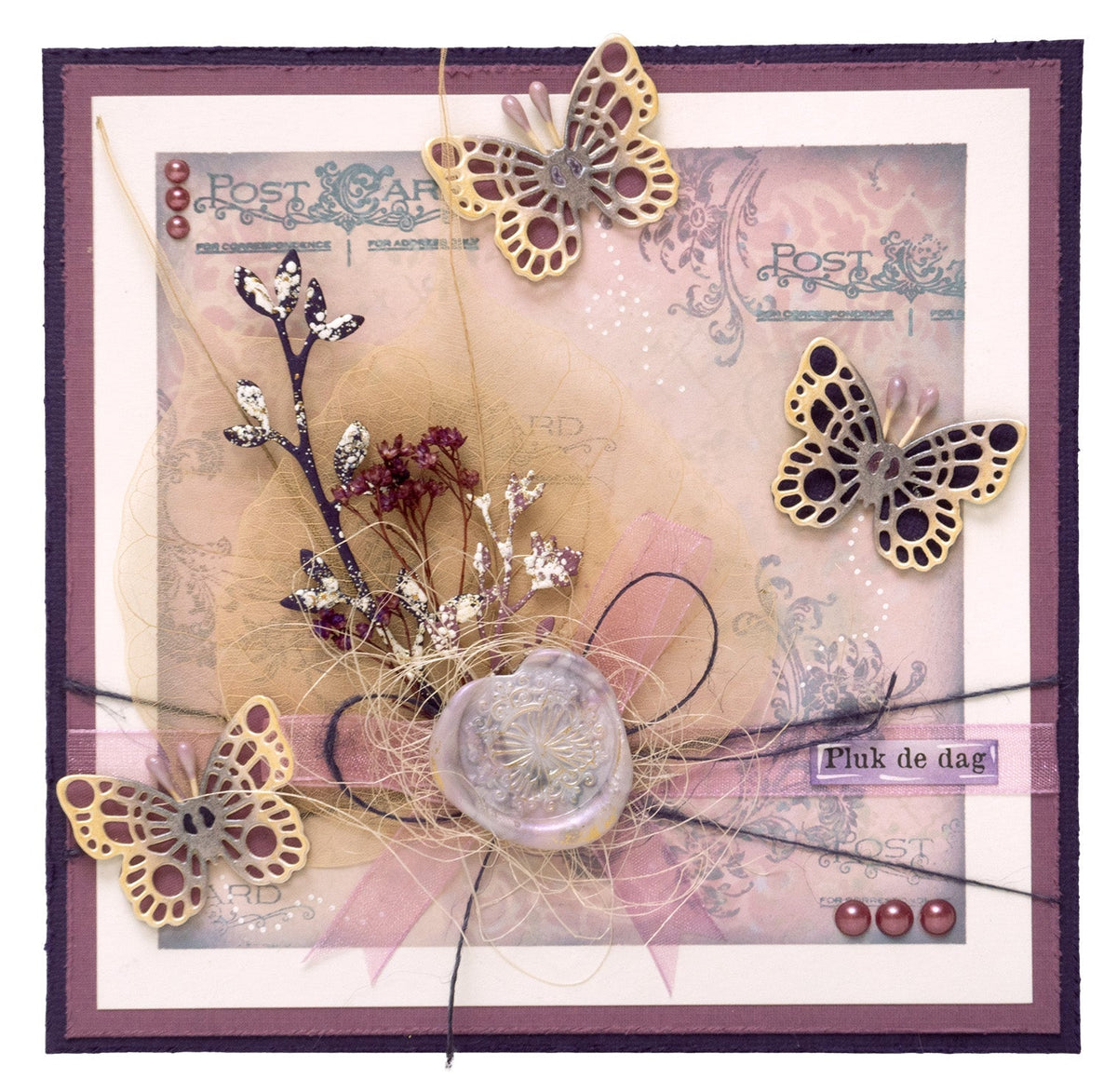 JMA Wax Stamp With Handle Embellished Butterfly Victorian Dreams 1 PC
