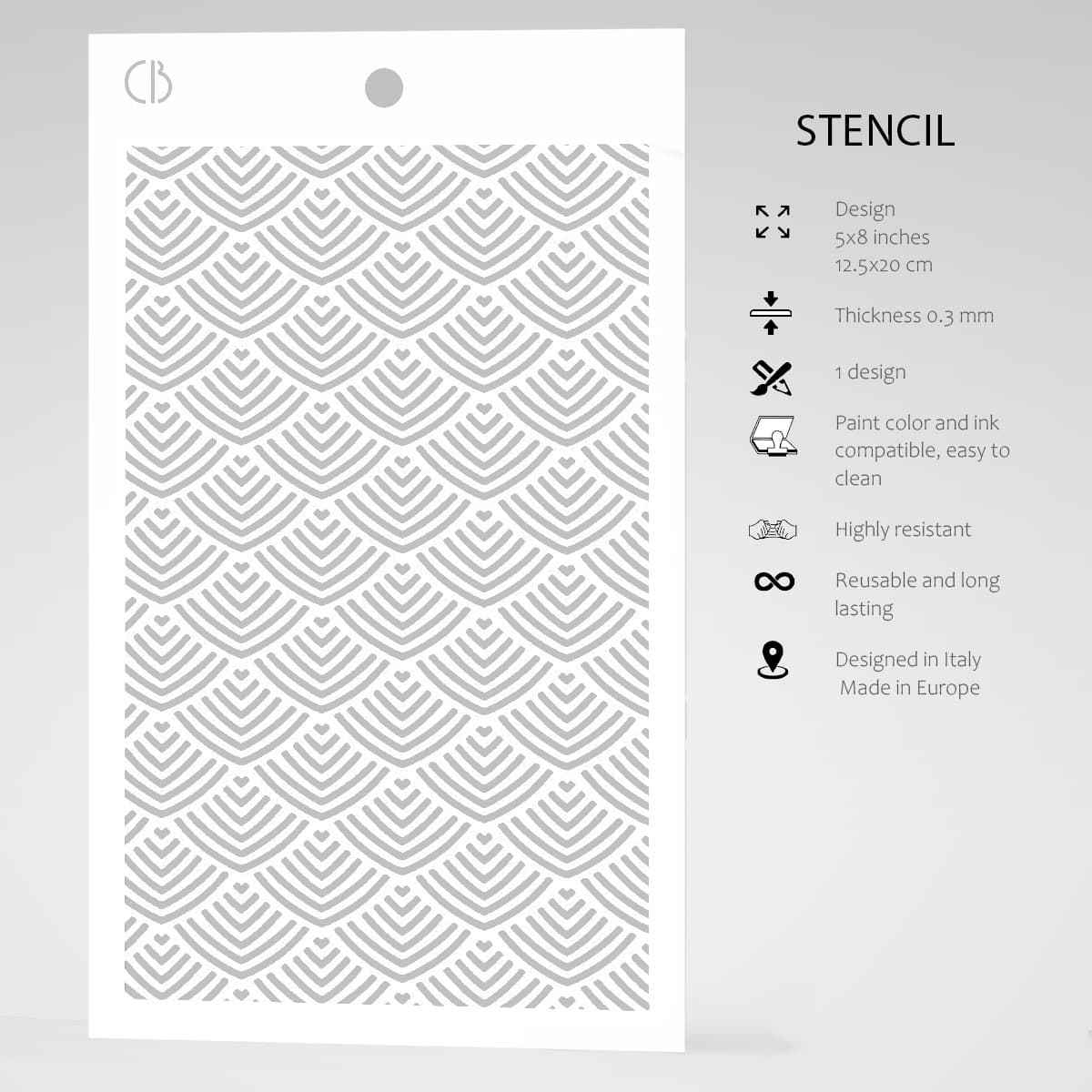 Ciao Bella Texture Stencil 5x8 Mermaid