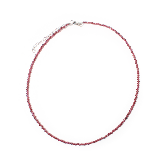 Garnet Bead Necklace - 2-3mm