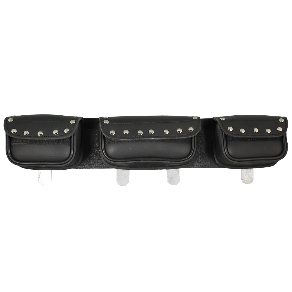 Open Road Chrome Studded Straight PVC Windshield Bag