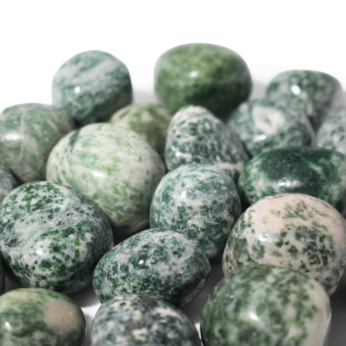 Green Spot Jasper Tumbled Stone