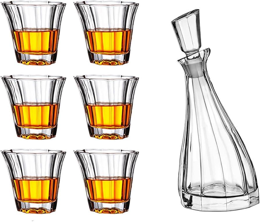 Crystal Decanter Whiskey Set - 7 Piece Luxury Barware Collection