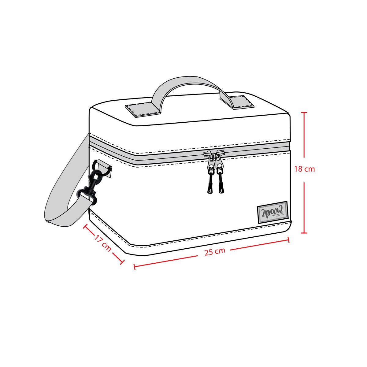 Lunch Box Black Floral Print