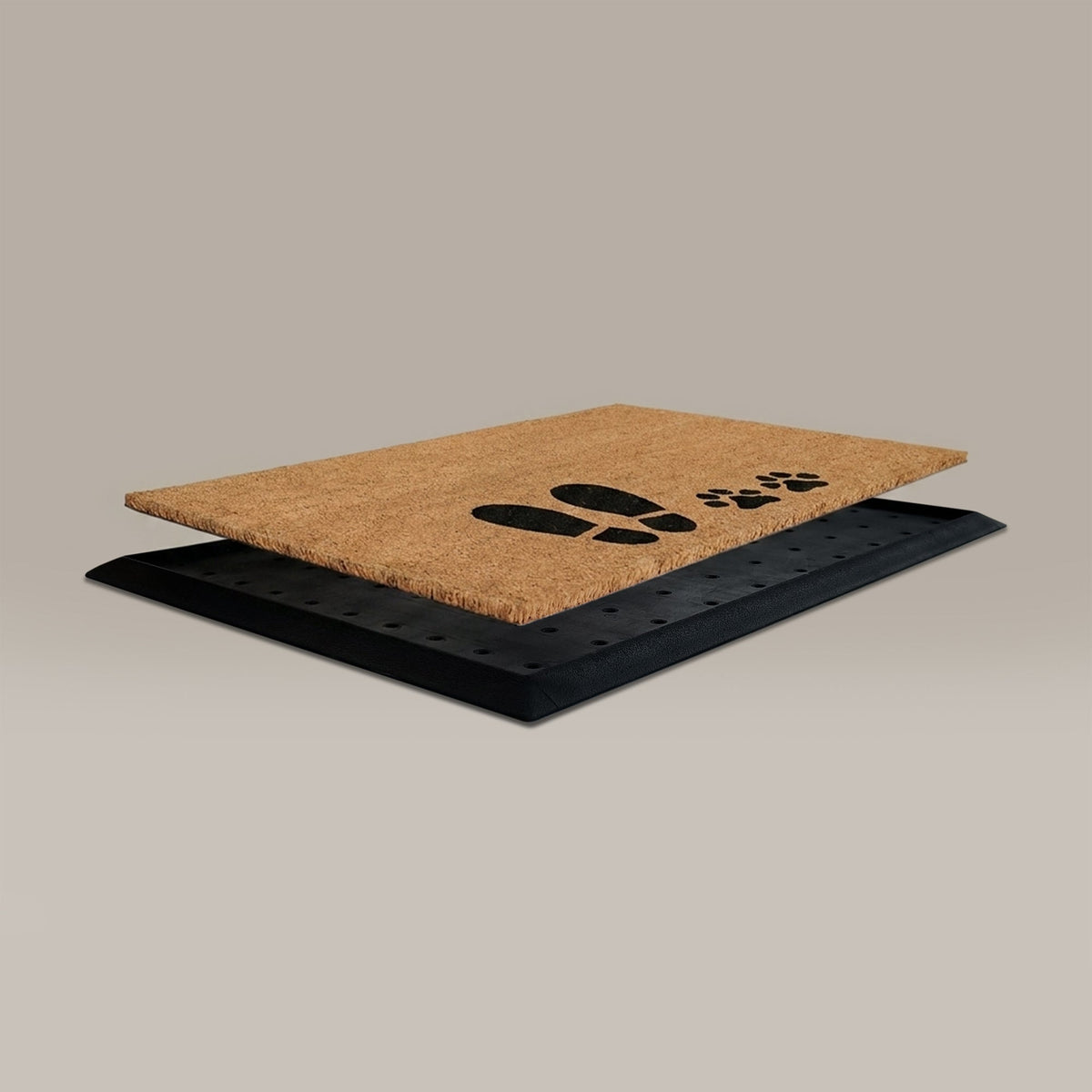 foot + paw rectangular doormat set