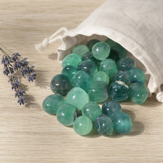 Green Fluorite A Tumbled Stones
