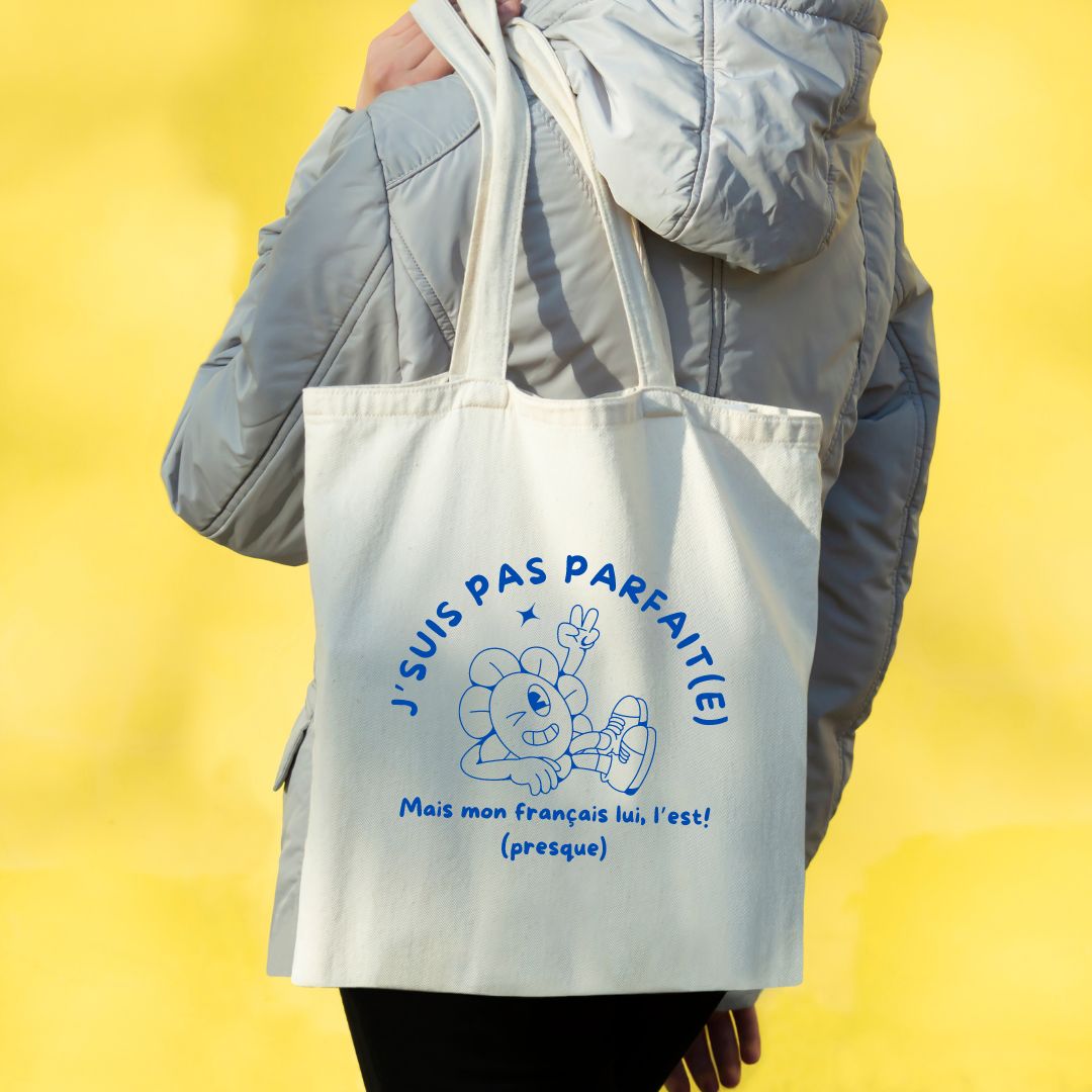 Tote bag "J'suis Pas Parfait(e)" imprimé