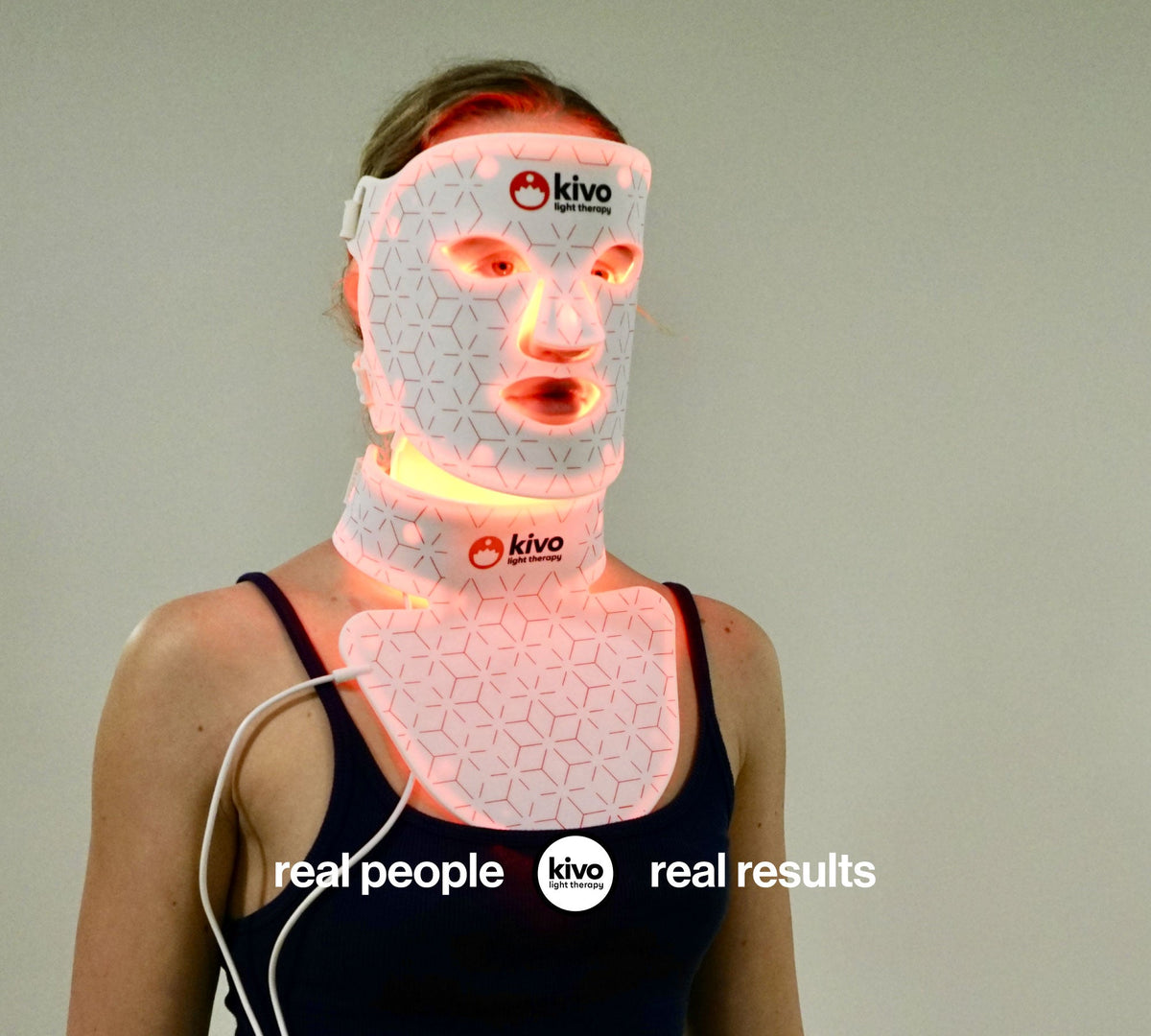 Kivo Elite 4-Wavelength Red Light Therapy LED Face, Neck & Chest System