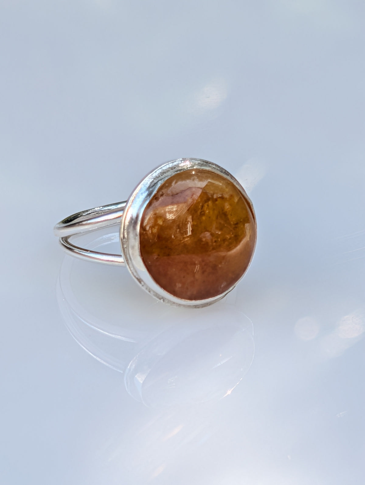 Forge Ring – Sterling Silver & Yellow Healer Amethyst sz 8