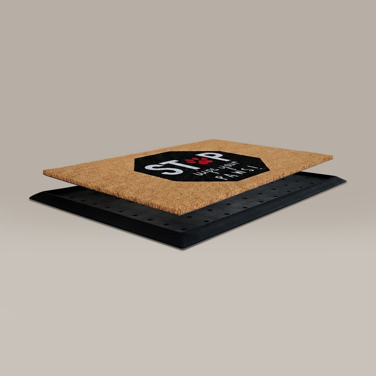 stop, wyps rectangular doormat set