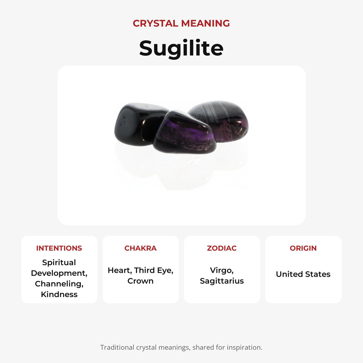 Sugilite E Tumbled Stones - 3 Pack