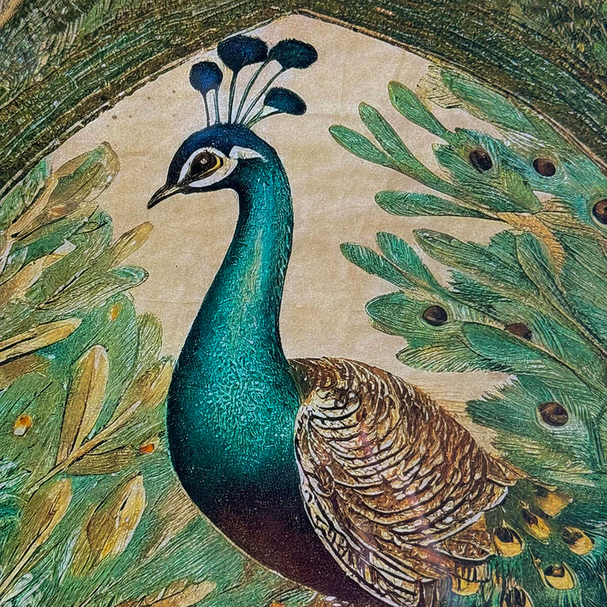Peacock Elegance Decorative Tray