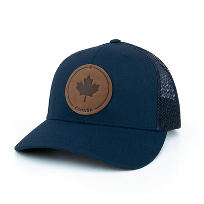 Maple Leaf Leather Patch Trucker Hat