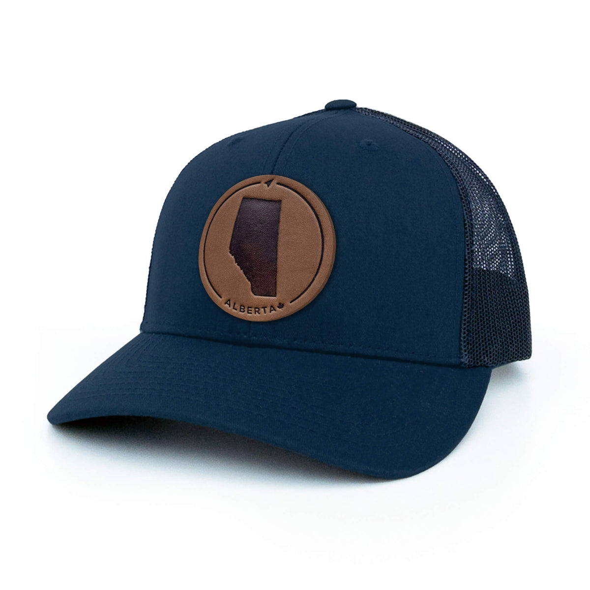 Alberta Leather Patch Trucker Hat