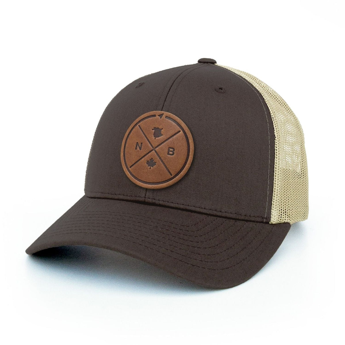 New Brunswick Compass Leather Patch Trucker Hat