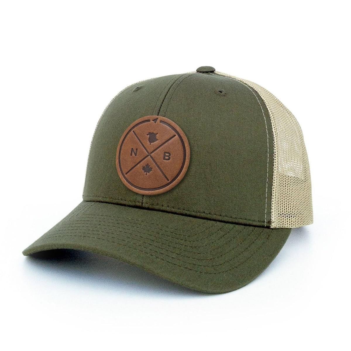 New Brunswick Compass Leather Patch Trucker Hat