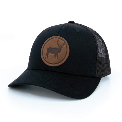 Elk Leather Patch Trucker Hat