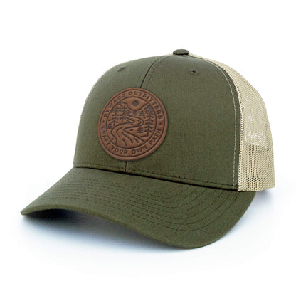 Winding Wilderness Leather Patch Trucker Hat