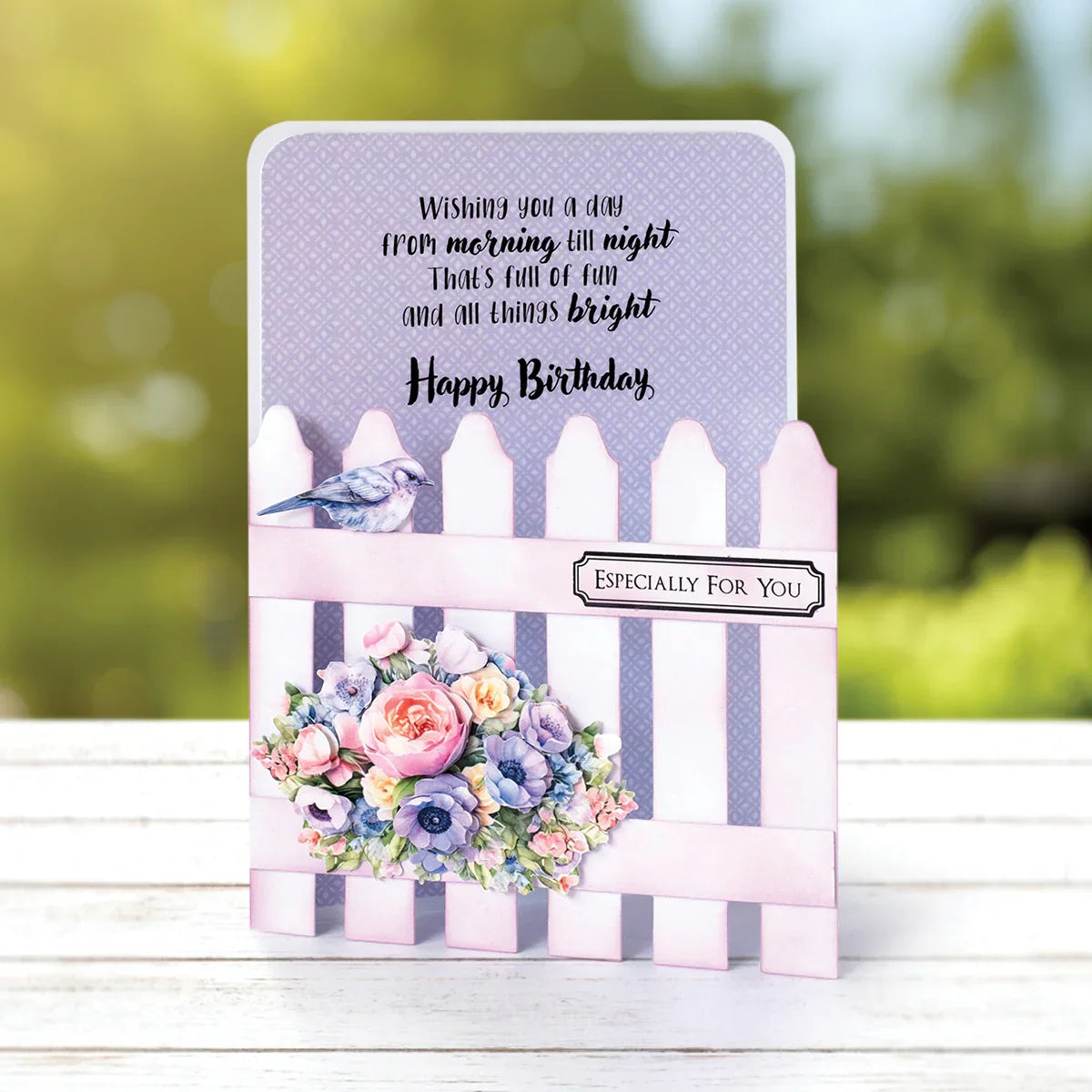 White 5x7 Picket Fence Cards & Envelopes, Pack of 12