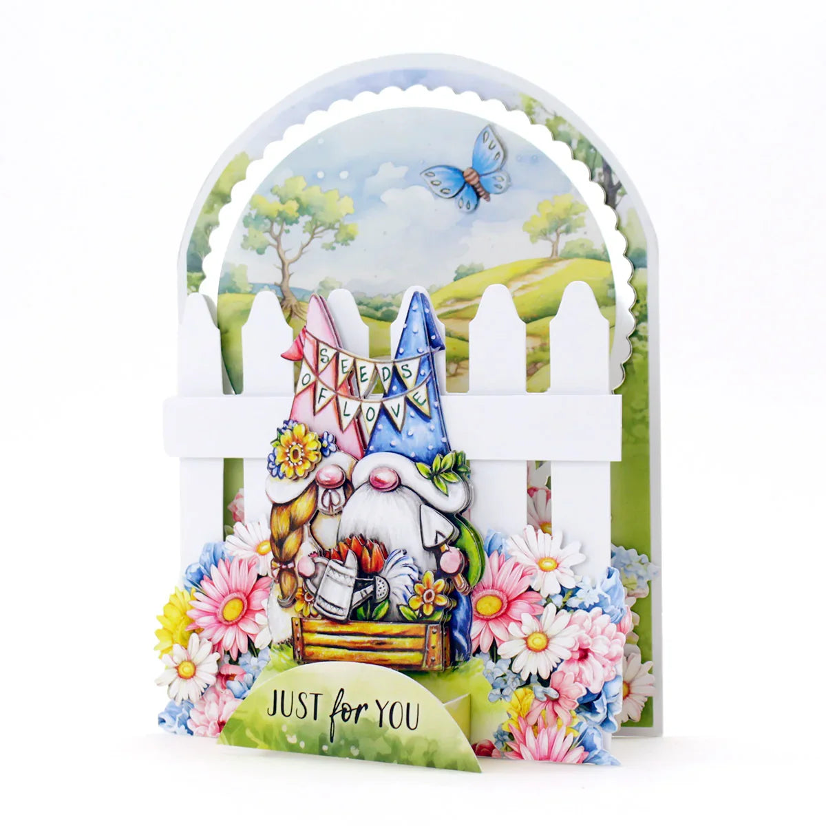 White 5x7 Picket Fence Cards & Envelopes, Pack of 12
