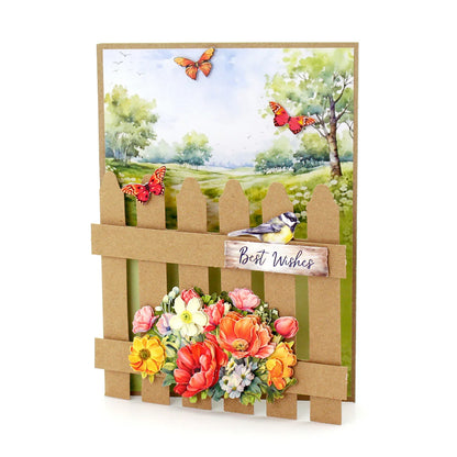 Kraft 5x7 Picket Fence Cards & Envelopes, Pack of 12