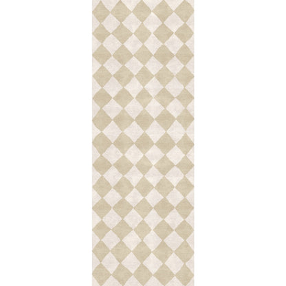 Trestres Karierter Teppich Natur & Elfenbein