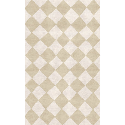 Trestres Karierter Teppich Natur & Elfenbein