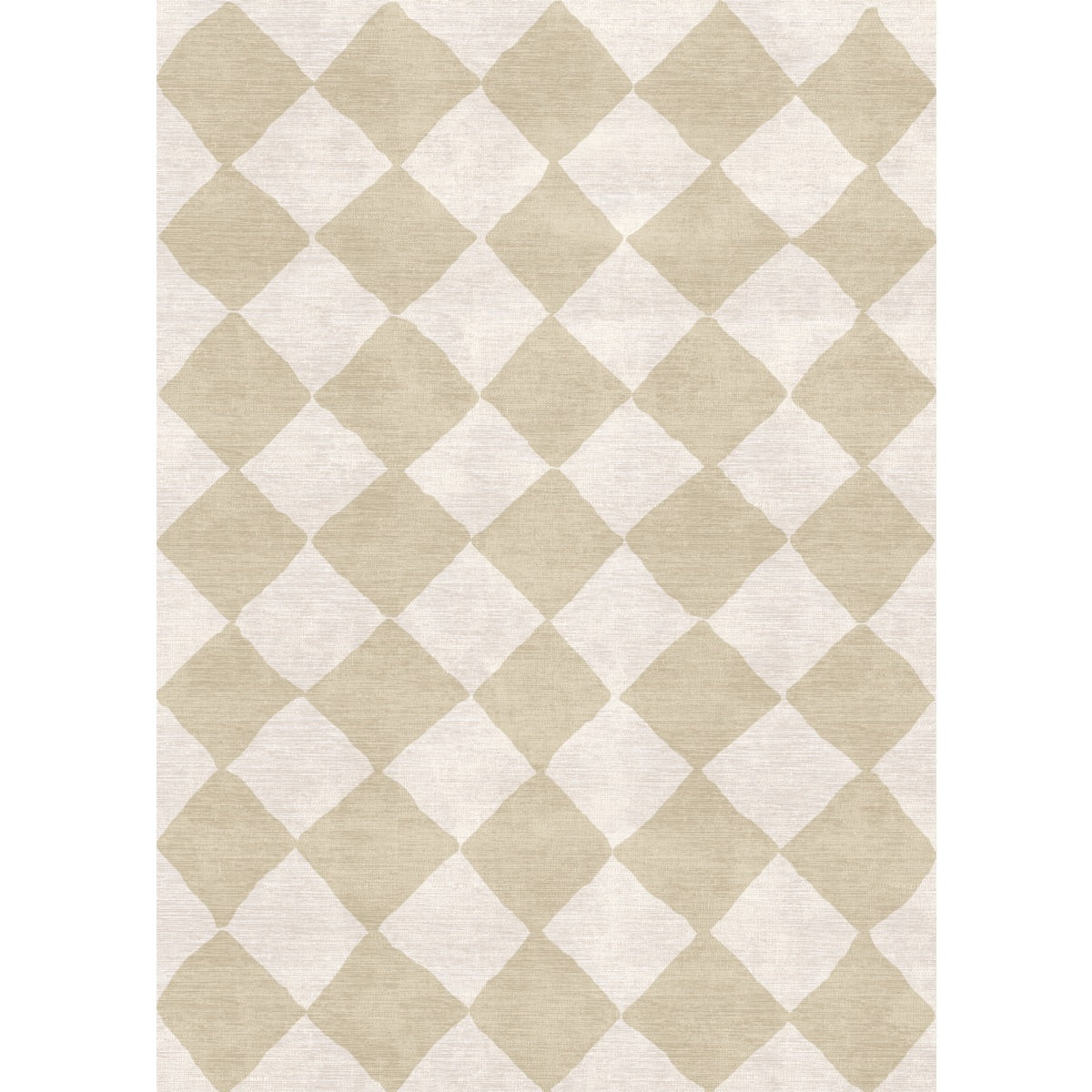 Trestres Karierter Teppich Natur & Elfenbein