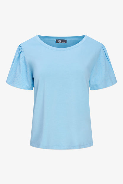 Women's Knit/Woven Combo Top